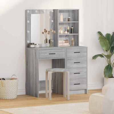 vidaXL Schminktisch 2 pcs Grau 50 x 41 x 135 cm Holzwerkstoff - Grau vidaXL Schminktisch 2 pcs Grau 50 x 41 x 135 cm Holzwerkstoff - Grau