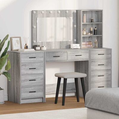 vidaXL Schminktisch 3 stk. Sonoma-Grau 78,5 x 41 x 135 cm - Grau vidaXL Schminktisch 3 stk. Sonoma-Grau 78,5 x 41 x 135 cm - Grau