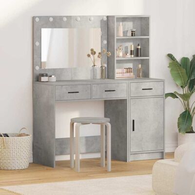 vidaXL Set mit 2 Beton grau MDF 80 cm Spiegel Kosmetiktisch Grey - Kosmetiktisch vidaXL Set mit 2 Beton grau MDF 80 cm Spiegel Kosmetiktisch Grey - Kosmetiktisch