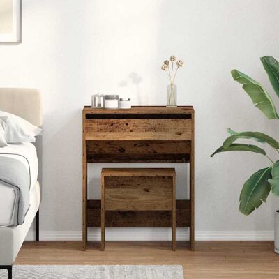 vidaXL Schminktisch mit Speicher Altholz 60 x 40 x 75 cm Holzwerkstoff - Braun vidaXL Schminktisch mit Speicher Altholz 60 x 40 x 75 cm Holzwerkstoff - Braun
