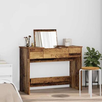 vidaXL Kosmetiktisch mit Schubladen Altholz 100 x 45 x 76 cm - Braun vidaXL Kosmetiktisch mit Schubladen Altholz 100 x 45 x 76 cm - Braun