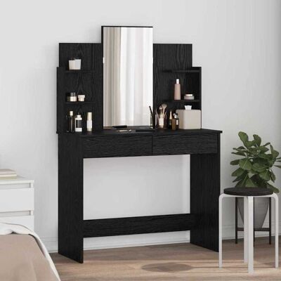 vidaXL Schminktisch mit Spiegel Schwarz Eichen-Optik 96 x 39 x 142 cm - Schwarz vidaXL Schminktisch mit Spiegel Schwarz Eichen-Optik 96 x 39 x 142 cm - Schwarz