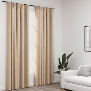 vidaXL Verdunkelungsvorhänge Haken Leinenoptik 2 Stk. Beige 140x225 cm - Beige