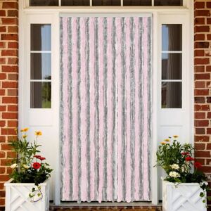 vidaXL Fliegenvorhang Silbergrau und Rosa 100x220 cm Chenille - Grau