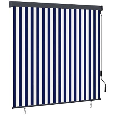 vidaXL Rollo Blau und Weiß 180 x 250 cm Stoff und Aluminium - Blau vidaXL Rollo Blau und Weiß 180 x 250 cm Stoff und Aluminium - Blau