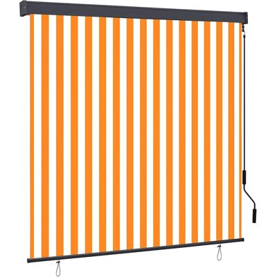 vidaXL Rollo Weiß und Orange 180 x 250 cm Stoff und Aluminium - Weiß vidaXL Rollo Weiß und Orange 180 x 250 cm Stoff und Aluminium - Weiß