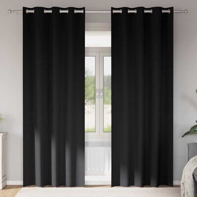 vidaXL Verdunkelungs-Vorhänge mit Ringen 2 pcs Schwarz 260 x 140 cm - Schwarz vidaXL Verdunkelungs-Vorhänge mit Ringen 2 pcs Schwarz 260 x 140 cm - Schwarz