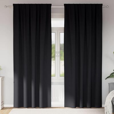 vidaXL Verdunkelungs-Vorhänge mit Ringen 2 stk. Schwarz 225 x 140 cm - Schwarz vidaXL Verdunkelungs-Vorhänge mit Ringen 2 stk. Schwarz 225 x 140 cm - Schwarz