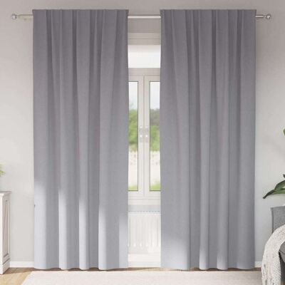 vidaXL Verdunkelungs-Vorhänge mit Ringen 2 stk. Hellgrau 260 x 140 cm - Hellgrau vidaXL Verdunkelungs-Vorhänge mit Ringen 2 stk. Hellgrau 260 x 140 cm - Hellgrau