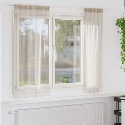 vidaXL Voile-Vorhang 2 stk. Sand 175 x 140 cm Polyester - Beige vidaXL Voile-Vorhang 2 stk. Sand 175 x 140 cm Polyester - Beige
