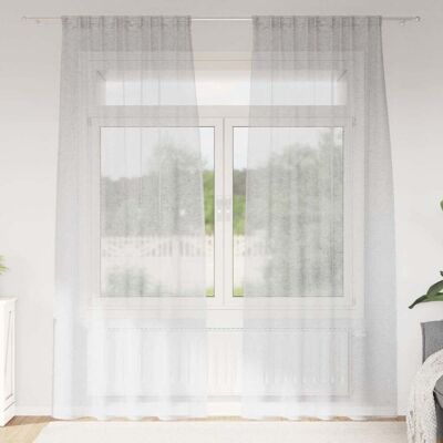 vidaXL Voile-Vorhang 2 stk. Hellgrau 245 x 140 cm Polyester - Hellgrau vidaXL Voile-Vorhang 2 stk. Hellgrau 245 x 140 cm Polyester - Hellgrau
