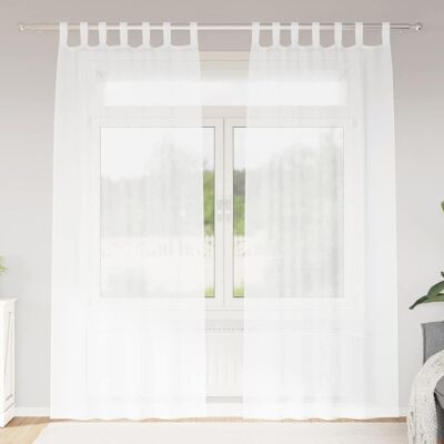 vidaXL Voile-Vorhang 2 stk. Weiß 225 x 140 cm Polyester - Weiß vidaXL Voile-Vorhang 2 stk. Weiß 225 x 140 cm Polyester - Weiß
