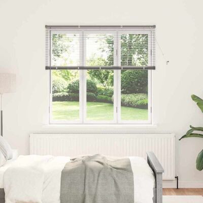 vidaXL Venezianische Jalousie Silber 130 x 145 cm 25 mm Aluminium - Silber vidaXL Venezianische Jalousie Silber 130 x 145 cm 25 mm Aluminium - Silber
