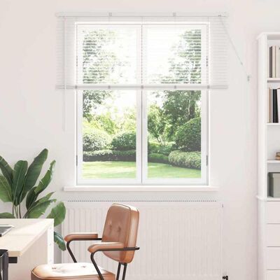 vidaXL Venezianische Jalousie Weiß 130 x 135 cm 25 mm Aluminium - Weiß vidaXL Venezianische Jalousie Weiß 130 x 135 cm 25 mm Aluminium - Weiß