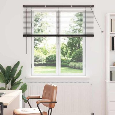 vidaXL Venezianische Jalousie Schwarz 130 x 125 cm 25 mm Aluminium - Schwarz vidaXL Venezianische Jalousie Schwarz 130 x 125 cm 25 mm Aluminium - Schwarz