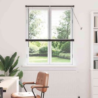vidaXL Venezianische Jalousie Schwarz 175 x 105 cm 25 mm Aluminium - Schwarz vidaXL Venezianische Jalousie Schwarz 175 x 105 cm 25 mm Aluminium - Schwarz