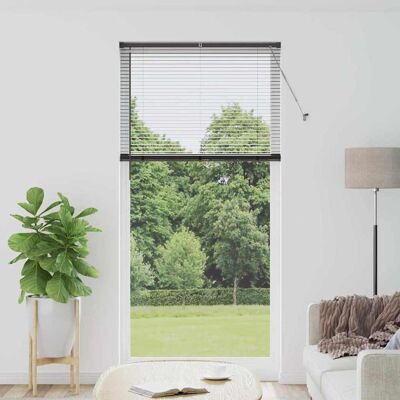 vidaXL Venezianische Jalousie Schwarz 220 x 105 cm 25 mm Aluminium - Schwarz vidaXL Venezianische Jalousie Schwarz 220 x 105 cm 25 mm Aluminium - Schwarz