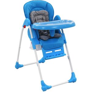 vidaXL Baby-Hochstuhl Blau und Grau - Blau