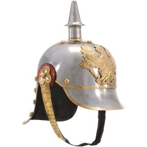 vidaXL Deutscher Preußischer Helm Antik Replik LARP Silbern Stahl