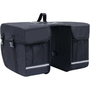 vidaXL Doppel-Fahrradtasche für Gepäckträger Wasserdicht 35 L Schwarz - Schwarz