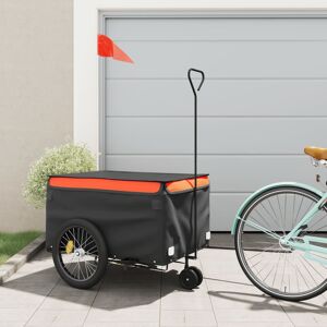 vidaXL Fahrradanhänger Schwarz und Orange 45 kg Eisen - Orange