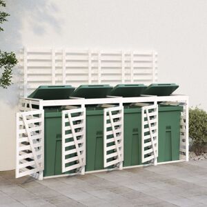 vidaXL Mülltonnenbox für 4 Tonnen Weiß Massivholz Kiefer - Weiß