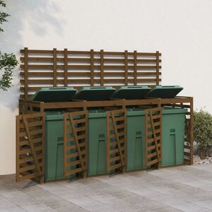 vidaXL Mülltonnenbox für 4 Tonnen Honigbraun Massivholz Kiefer - Braun