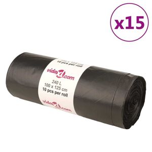 vidaXL Müllsäcke 150 Stk. Schwarz 240 L - Schwarz