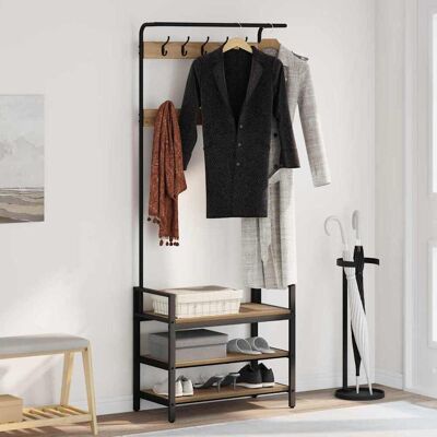 vidaXL Garderobenständer Artisan-Eiche 75 x 34 x 184 cm Holzwerkstoff - Braun vidaXL Garderobenständer Artisan-Eiche 75 x 34 x 184 cm Holzwerkstoff - Braun