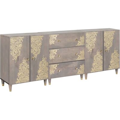 vidaXL Badezimmerschrank-Set 3 pcs Grau und Gold 180 x 33 x 75 cm - Grau vidaXL Badezimmerschrank-Set 3 pcs Grau und Gold 180 x 33 x 75 cm - Grau