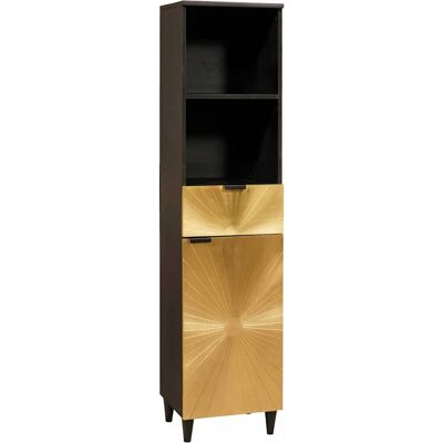 vidaXL Badezimmerschrank mit Regal Schwarz und Gold 38 x 33 x 160 cm - Gold vidaXL Badezimmerschrank mit Regal Schwarz und Gold 38 x 33 x 160 cm - Gold