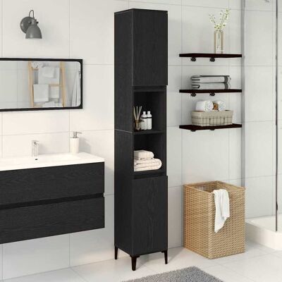 vidaXL Badezimmer Schrank - Schwarze Eiche, 190cm Hoch, 30cm Breit - Badmöbel vidaXL Badezimmer Schrank - Schwarze Eiche, 190cm Hoch, 30cm Breit - Badmöbel