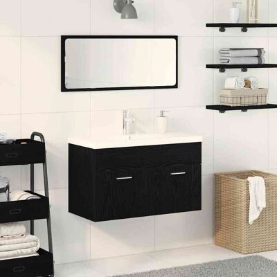 vidaXL Badezimmerschrank Schwarz Eichen-Optik 90 x 38,5 x 46 cm - Schwarz vidaXL Badezimmerschrank Schwarz Eichen-Optik 90 x 38,5 x 46 cm - Schwarz