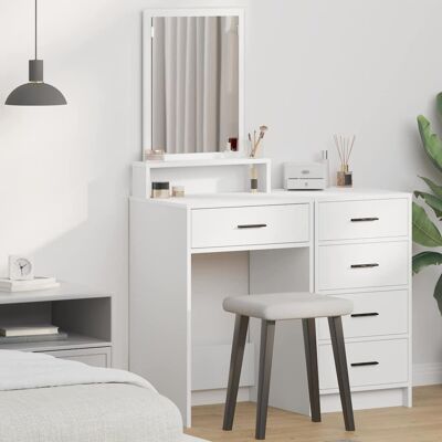 vidaXL Weiß MDF 50 x 41 x 140 cm Kosmetiktisch Modern Rechteckig vidaXL Weiß MDF 50 x 41 x 140 cm Kosmetiktisch Modern Rechteckig