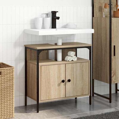 vidaXL Badezimmerschrank mit Tür Beige 60 x 30 x 60 cm Holzwerkstoff - Beige vidaXL Badezimmerschrank mit Tür Beige 60 x 30 x 60 cm Holzwerkstoff - Beige