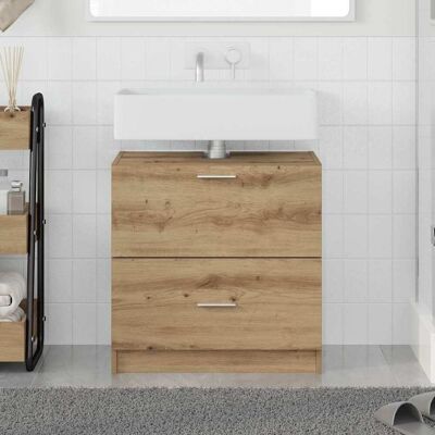 vidaXL Badezimmerschrank Artisan-Eiche 59 x 37 x 59 cm Holzwerkstoff - Beige vidaXL Badezimmerschrank Artisan-Eiche 59 x 37 x 59 cm Holzwerkstoff - Beige