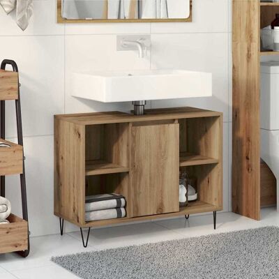 vidaXL Badezimmerschrank Artisan-Eiche 80 x 33 x 60 cm Holzwerkstoff - Braun vidaXL Badezimmerschrank Artisan-Eiche 80 x 33 x 60 cm Holzwerkstoff - Braun