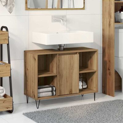 vidaXL Badezimmerschrank Artisan-Eiche 80 x 33 x 60 cm Holzwerkstoff - Braun vidaXL Badezimmerschrank Artisan-Eiche 80 x 33 x 60 cm Holzwerkstoff - Braun