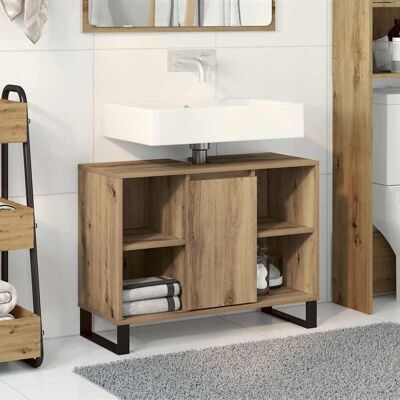 vidaXL Badezimmerschrank Artisan-Eiche 80 x 33 x 60 cm Holzwerkstoff - Braun vidaXL Badezimmerschrank Artisan-Eiche 80 x 33 x 60 cm Holzwerkstoff - Braun
