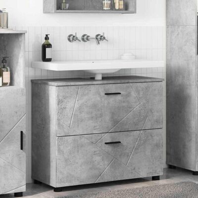 vidaXL Badezimmerschrank mit Schubladen Beton Grau 76,5 x 35 x 64 cm - Grau vidaXL Badezimmerschrank mit Schubladen Beton Grau 76,5 x 35 x 64 cm - Grau