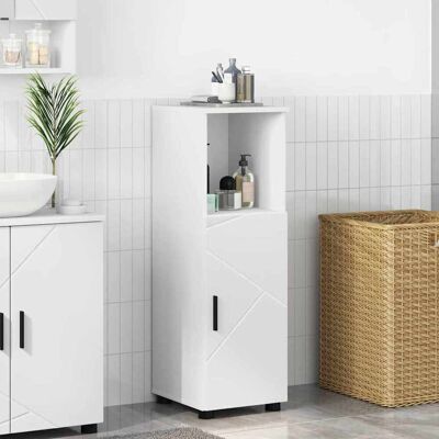 vidaXL Badezimmerschrank Weiß 30 x 35 x 95 cm Holzwerkstoff & Metall - Weiß vidaXL Badezimmerschrank Weiß 30 x 35 x 95 cm Holzwerkstoff & Metall - Weiß