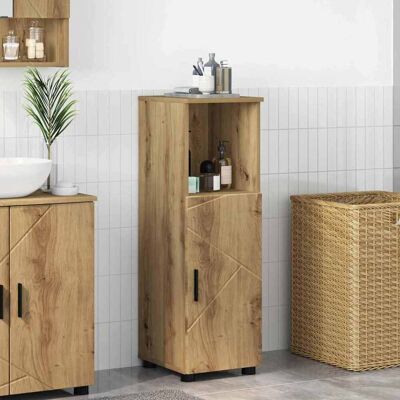 vidaXL Badezimmerschrank mit Speicher Artisan-Eiche 30 x 35 x 95 cm - Braun vidaXL Badezimmerschrank mit Speicher Artisan-Eiche 30 x 35 x 95 cm - Braun