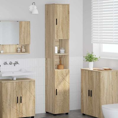 vidaXL Badezimmerschrank mit Speicher Sonoma-Eiche 30 x 35 x 192 cm - Braun vidaXL Badezimmerschrank mit Speicher Sonoma-Eiche 30 x 35 x 192 cm - Braun
