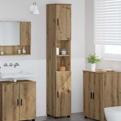 vidaXL Badezimmerschrank mit Speicher Artisan-Eiche 30 x 35 x 192 cm - Braun vidaXL Badezimmerschrank mit Speicher Artisan-Eiche 30 x 35 x 192 cm - Braun