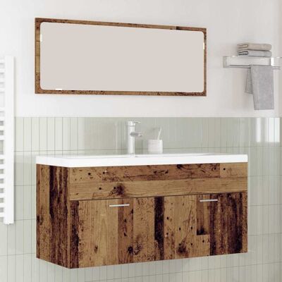 vidaXL Badezimmerschrank Altholz 100 x 38,5 x 46 cm Holzwerkstoff - Braun vidaXL Badezimmerschrank Altholz 100 x 38,5 x 46 cm Holzwerkstoff - Braun