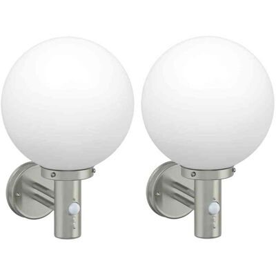 vidaXL Außenwandleuchte 2 pcs Silber 28 x 25 x 38 cm - Silber vidaXL Außenwandleuchte 2 pcs Silber 28 x 25 x 38 cm - Silber