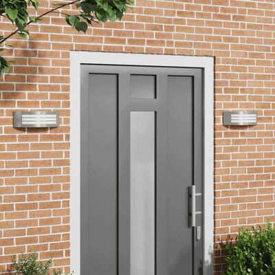 vidaXL Außenwandleuchte 2 pcs Silber 32 x 10 x 10 cm - Silber vidaXL Außenwandleuchte 2 pcs Silber 32 x 10 x 10 cm - Silber