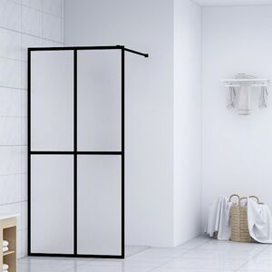 vidaXL Duschwand für Walk-in Dusche Mattes Sicherheitsglas 100x195 cm - Schwarz