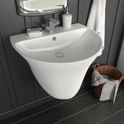 vidaXL Waschbecken Weiß 56 x 48 x 42 cm Glasierte Keramik - Weiß vidaXL Waschbecken Weiß 56 x 48 x 42 cm Glasierte Keramik - Weiß
