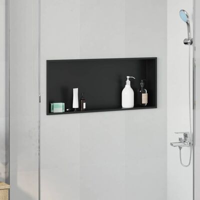vidaXL Duschnische Schwarz 75 x 30 x 9,5 cm Edelstahl - Schwarz vidaXL Duschnische Schwarz 75 x 30 x 9,5 cm Edelstahl - Schwarz